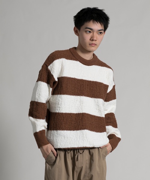 aimoha(アイモハ)の「【aimoha neo】 Bold Stripe Pullover(Tシャツ/カットソー・メンズ・ブラック/チョコ・MEDIUM/LARGE/X-LARGE/XX-LARGE/XXX-LARGE)」の21枚目の写真