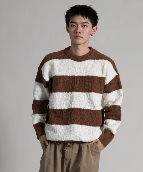 aimoha(アイモハ)の「【aimoha neo】 Bold Stripe Pullover(Tシャツ/カットソー・メンズ・ブラック/チョコ・MEDIUM/LARGE/X-LARGE/XX-LARGE/XXX-LARGE)」の22枚目の写真