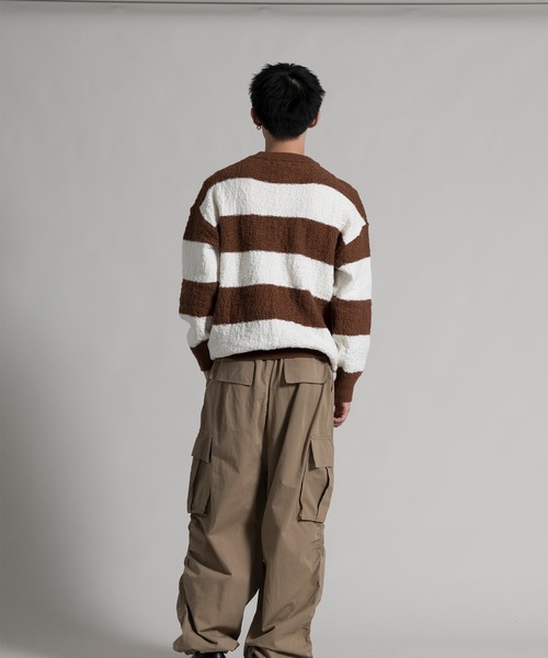 aimoha(アイモハ)の「【aimoha neo】 Bold Stripe Pullover(Tシャツ/カットソー・メンズ・ブラック/チョコ・MEDIUM/LARGE/X-LARGE/XX-LARGE/XXX-LARGE)」の7枚目の写真
