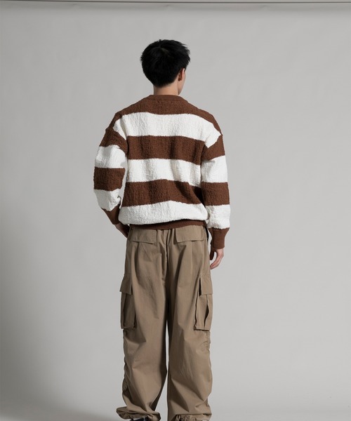 aimoha(アイモハ)の「【aimoha neo】 Bold Stripe Pullover(Tシャツ/カットソー・メンズ・ブラック/チョコ・MEDIUM/LARGE/X-LARGE/XX-LARGE/XXX-LARGE)」の8枚目の写真