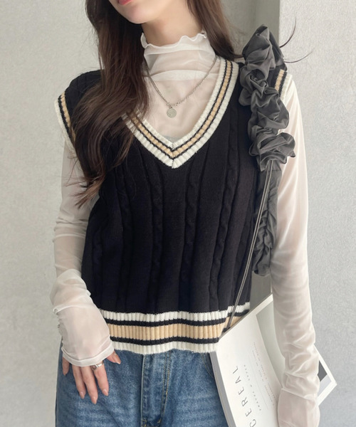 Ada.（エイダ）の「ケーブル編み チルデンニットベスト（ベスト）」 - WEAR