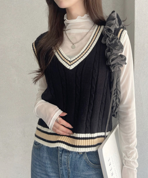 Ada.（エイダ）の「ケーブル編み チルデンニットベスト（ベスト）」 - WEAR