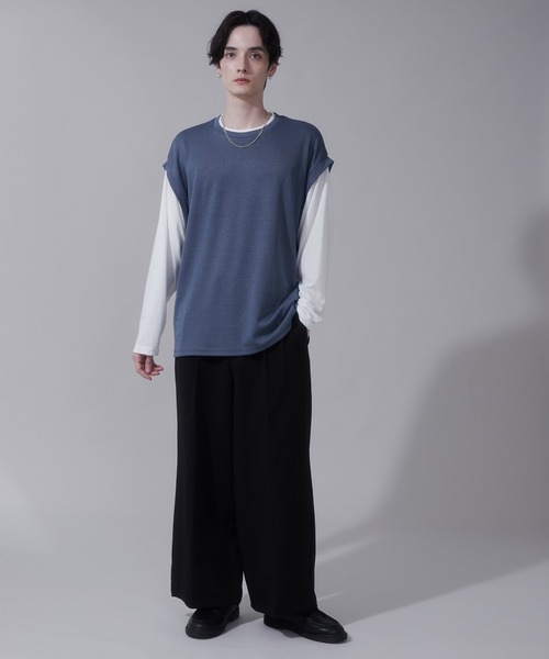 BROWNY（ブラウニー）の「BROWNY/フェイクレイヤードベストT（Tシャツ/カットソー・メンズ・チャコール/ネイビー・LARGE/MEDIUM）」の17枚目の写真