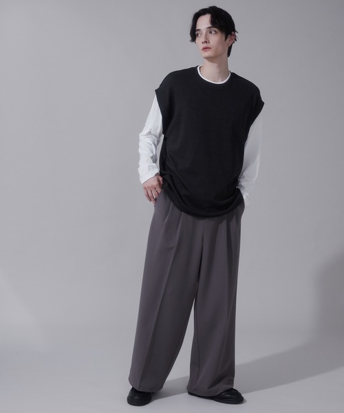 BROWNY（ブラウニー）の「BROWNY/フェイクレイヤードベストT（Tシャツ/カットソー・メンズ・チャコール/ネイビー・LARGE/MEDIUM）」の9枚目の写真