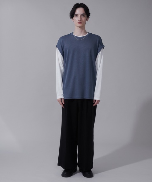 BROWNY（ブラウニー）の「BROWNY/フェイクレイヤードベストT（Tシャツ/カットソー・メンズ・チャコール/ネイビー・LARGE/MEDIUM）」の18枚目の写真