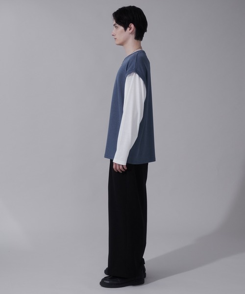 BROWNY（ブラウニー）の「BROWNY/フェイクレイヤードベストT（Tシャツ/カットソー・メンズ・チャコール/ネイビー・LARGE/MEDIUM）」の19枚目の写真
