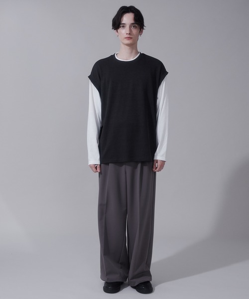 BROWNY（ブラウニー）の「BROWNY/フェイクレイヤードベストT（Tシャツ/カットソー・メンズ・チャコール/ネイビー・LARGE/MEDIUM）」の10枚目の写真