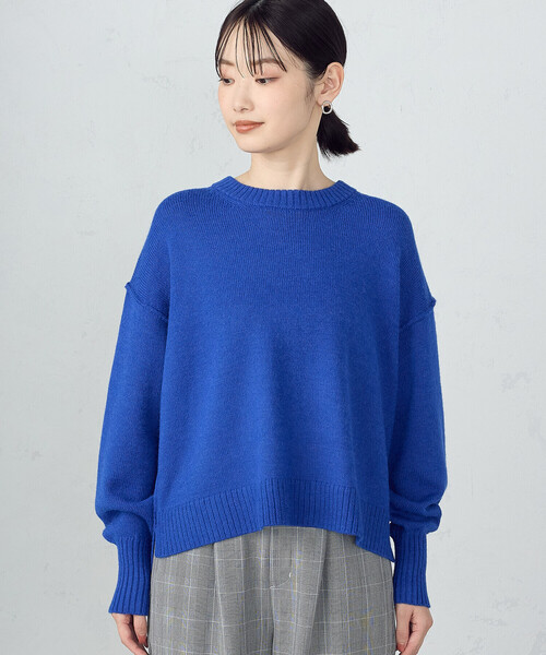 COMME CA ISM(コムサイズム)の「【 ウォッシャブル 】日本の色クルーネックニット(ニット/セーター・レディース・ブラック/パープル/オフホワイト/ブルー・MEDIUM/LARGE)」の9枚目の写真