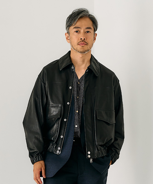 EDIFICE（エディフィス）の「A2 レザーショートブルゾン