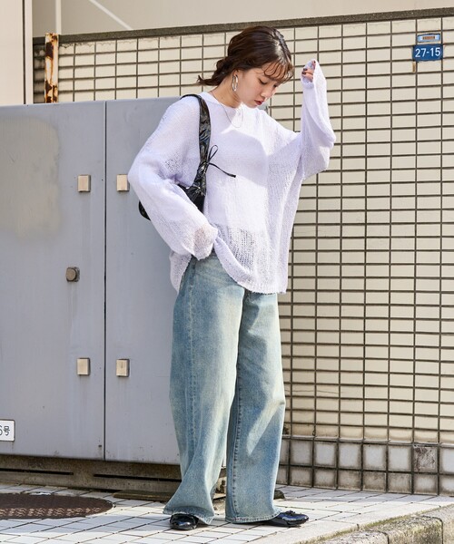 セール】限定展開 モヘアタッチ シアー ニット プルオーバー
