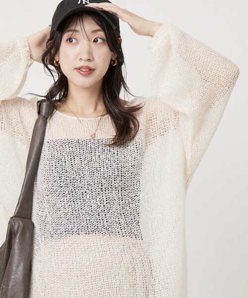 セール】限定展開 モヘアタッチ シアー ニット プルオーバー