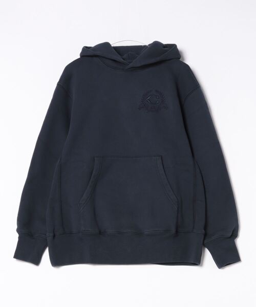 COACH（コーチ）の「オーバーサイズド シグネチャー クレスト フーディー・オーガニック コットン（スウェット・メンズ・ブルー系その他・X-SMALL/MEDIUM/SMALL）」の6枚目の写真