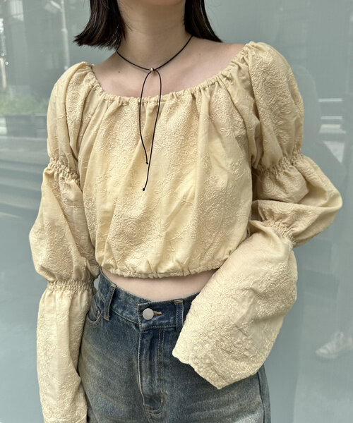 mline（エムライン）の「[mline]ヴィンテージバックリボンブラウス（シャツ/ブラウス・レディース・オフホワイト/ブラック/イエロー・FREE）」の3枚目の写真