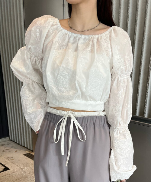 mline（エムライン）の「[mline]ヴィンテージバックリボンブラウス（シャツ/ブラウス・レディース・オフホワイト/ブラック/イエロー・FREE）」の5枚目の写真