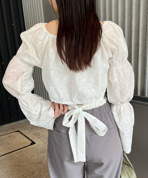 mline（エムライン）の「[mline]ヴィンテージバックリボンブラウス（シャツ/ブラウス・レディース・オフホワイト/ブラック/イエロー・FREE）」の6枚目の写真