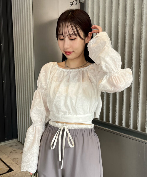 mline（エムライン）の「[mline]ヴィンテージバックリボンブラウス（シャツ/ブラウス・レディース・オフホワイト/ブラック/イエロー・FREE）」の7枚目の写真