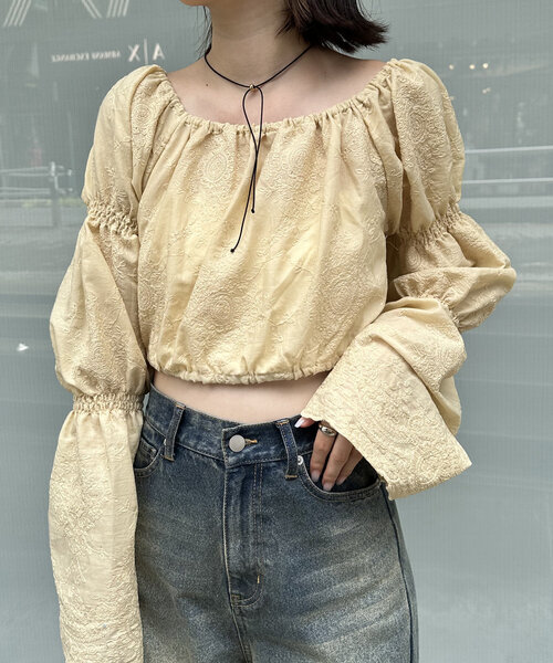 mline（エムライン）の「[mline]ヴィンテージバックリボンブラウス（シャツ/ブラウス・レディース・オフホワイト/ブラック/イエロー・FREE）」の15枚目の写真
