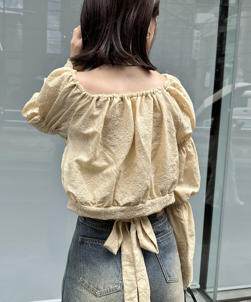 mline（エムライン）の「[mline]ヴィンテージバックリボンブラウス（シャツ/ブラウス・レディース・オフホワイト/ブラック/イエロー・FREE）」の17枚目の写真