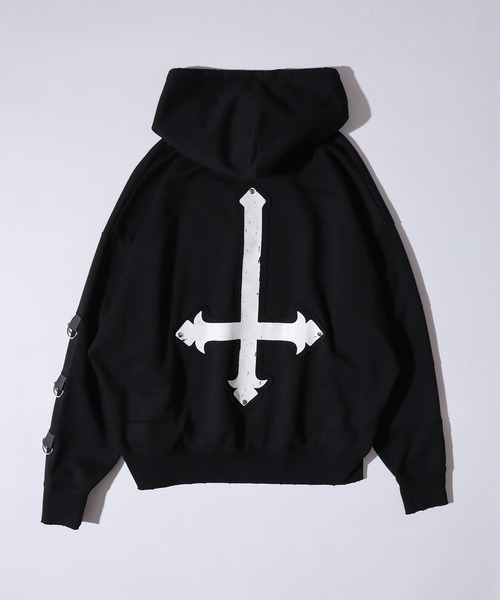 Dark cross pullover hoodie / 闇系クロスアップリケプルオーバーパーカー unisex（パーカー）｜RE730（アールイーセブンサーティー）