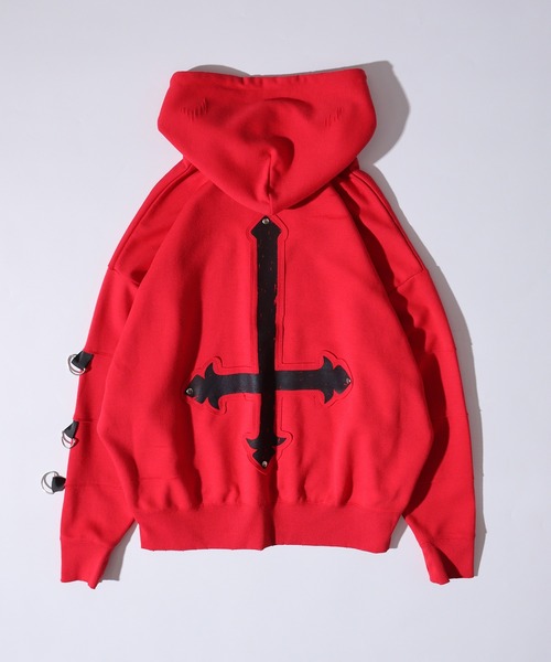 Dark cross pullover hoodie / 闇系クロスアップリケプルオーバーパーカー unisex（パーカー）｜RE730（アールイーセブンサーティー）