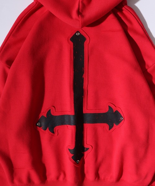 Dark cross pullover hoodie / 闇系クロスアップリケプルオーバーパーカー unisex（パーカー）｜RE730（アールイーセブンサーティー）