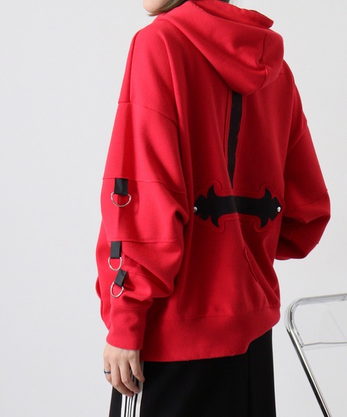 Dark cross pullover hoodie / 闇系クロスアップリケプルオーバーパーカー unisex（パーカー）｜RE730（アールイーセブンサーティー）