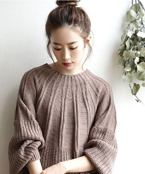 zootie（ズーティー）の「【コロンとシルエットが愛らしい】 コロン ニットプルオーバー（ニット/セーター・レディース・マルーン/アイボリー/ミント/ブラウン・フリー）」の7枚目の写真