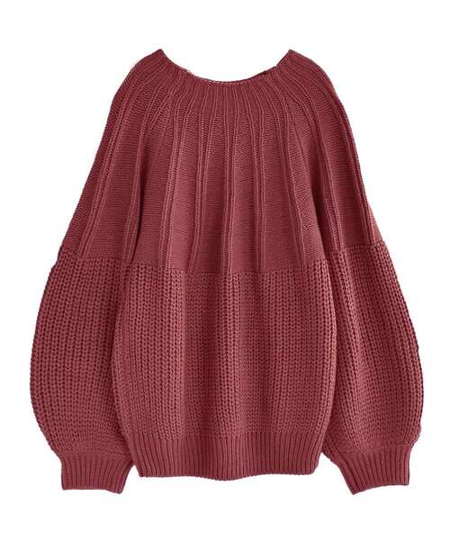 zootie（ズーティー）の「【コロンとシルエットが愛らしい】 コロン ニットプルオーバー（ニット/セーター・レディース・マルーン/アイボリー/ミント/ブラウン・フリー）」の18枚目の写真
