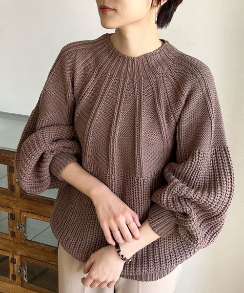 zootie（ズーティー）の「【コロンとシルエットが愛らしい】 コロン ニットプルオーバー（ニット/セーター・レディース・マルーン/アイボリー/ミント/ブラウン・フリー）」の2枚目の写真
