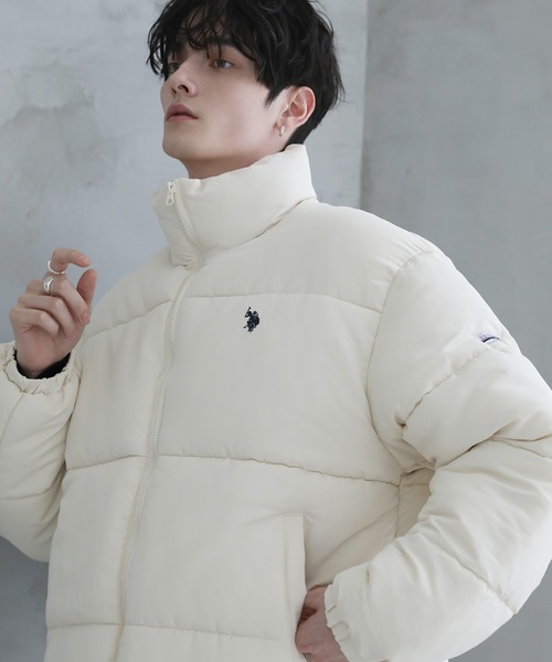 U.S.POLO ASSN. ハイネックボリューム中綿スタンドネックブルゾン