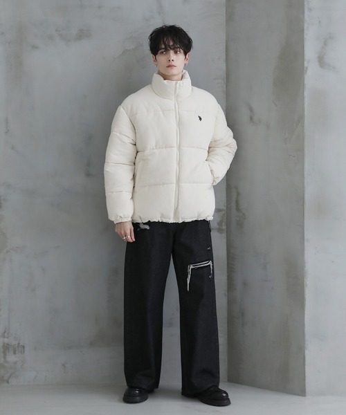 U.S. POLO ASSN.（ユーエスポロアッスン）の「U.S.POLO ASSN. ハイネックボリューム中綿スタンドネックブルゾン（ブルゾン・メンズ・アイボリー/ブラック/ベージュ・L/LL/M/S）」の20枚目の写真