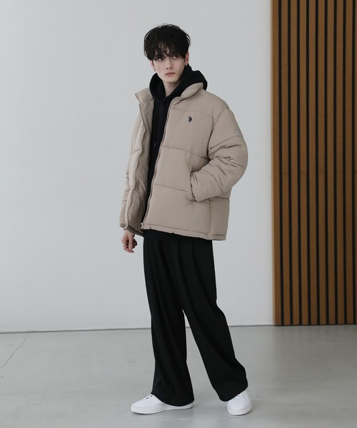 U.S.POLO ASSN. ハイネックボリューム中綿スタンドネックブルゾン