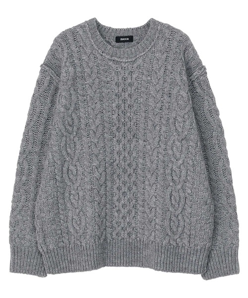 ZUCCa（ズッカ）の「アランニット / ニットプルオーバー / (O)（ニット/セーター・レディース・ネイビー/グレー/オフホワイト・M size/X-SMALL）」の10枚目の写真