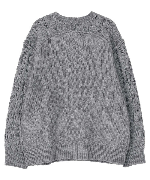 ZUCCa（ズッカ）の「アランニット / ニットプルオーバー / (O)（ニット/セーター・レディース・ネイビー/グレー/オフホワイト・M size/X-SMALL）」の13枚目の写真