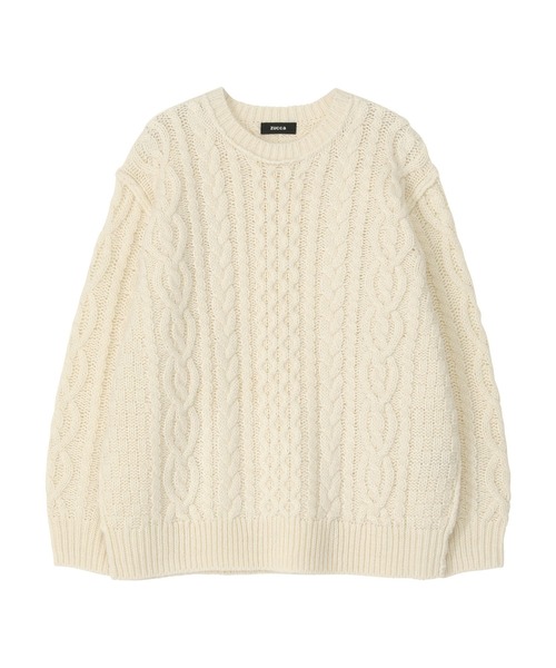 ZUCCa（ズッカ）の「アランニット / ニットプルオーバー / (O)（ニット/セーター・レディース・ネイビー/グレー/オフホワイト・M size/X-SMALL）」の12枚目の写真