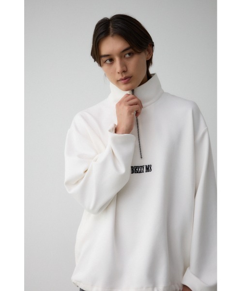 AZUL by moussy(アズールバイマウジー)の「フェウクスウェードハーフジッププルオーバー(スウェット・メンズ・ブラック/グレー/オフホワイト・FREE)」の4枚目の写真