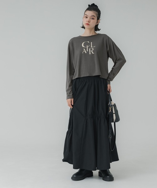 coca（coca）（コカ）の「【WEB限定セール】パフスリーブロゴカットソー（Tシャツ/カットソー・レディース・ホワイト/チャコール・S/L/M）」の9枚目の写真