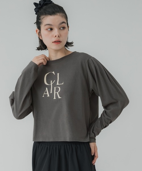 coca（coca）（コカ）の「【WEB限定セール】パフスリーブロゴカットソー（Tシャツ/カットソー・レディース・ホワイト/チャコール・S/L/M）」の12枚目の写真