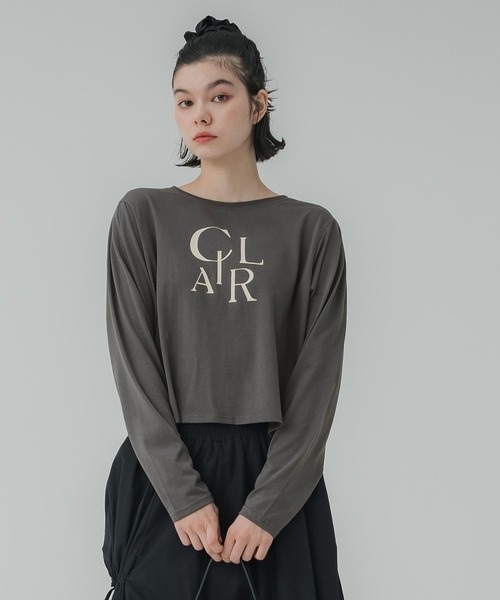coca（coca）（コカ）の「【WEB限定セール】パフスリーブロゴカットソー（Tシャツ/カットソー・レディース・ホワイト/チャコール・S/L/M）」の10枚目の写真