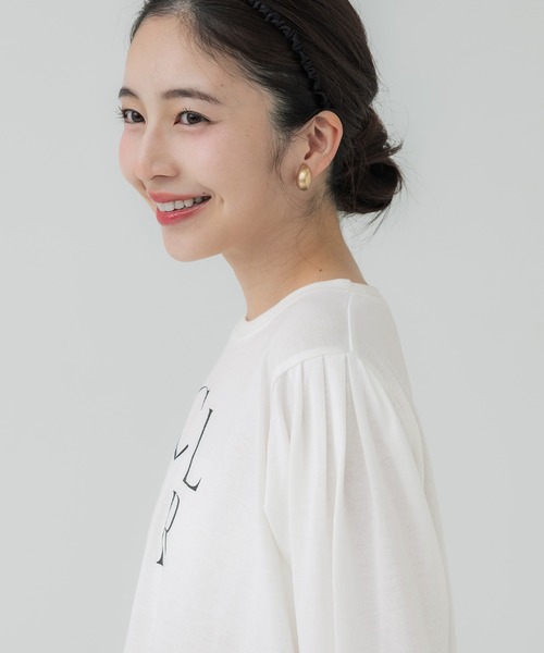 coca（coca）（コカ）の「【WEB限定セール】パフスリーブロゴカットソー（Tシャツ/カットソー・レディース・ホワイト/チャコール・S/L/M）」の4枚目の写真