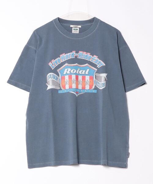 roial(ロイアル)の「DESIGN TEE/ROIAL(ロイアル)アメカジヴィンテージ風ロゴプリントTシャツ半袖(Tシャツ/カットソー・レディース・グレー/ブラック/ネイビー・SMALL/MEDIUM)」の3枚目の写真