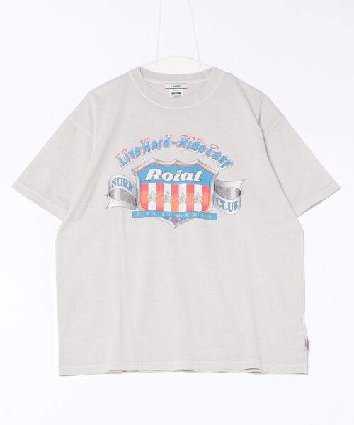 roial(ロイアル)の「DESIGN TEE/ROIAL(ロイアル)アメカジヴィンテージ風ロゴプリントTシャツ半袖(Tシャツ/カットソー・レディース・グレー/ブラック/ネイビー・SMALL/MEDIUM)」の4枚目の写真