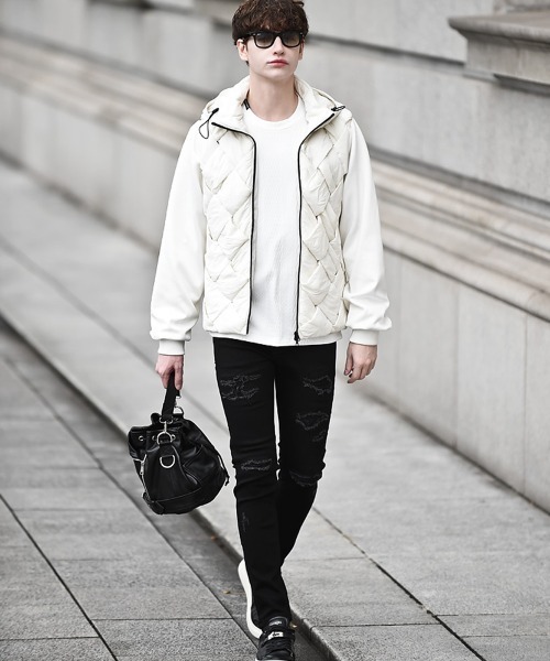 Buffalo Bobs(バッファローボブズ)の「TRANSFORM-INTRE(トランスフォーム イントレ)3WAY イントレ エコダウン ブルゾン(ダウンジャケット/コート・メンズ・ブラック/ホワイト・1-2/2-3/3-4)」の3枚目の写真