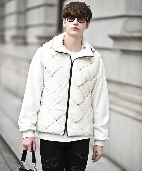 Buffalo Bobs(バッファローボブズ)の「TRANSFORM-INTRE(トランスフォーム イントレ)3WAY イントレ エコダウン ブルゾン(ダウンジャケット/コート・メンズ・ブラック/ホワイト・1-2/2-3/3-4)」の10枚目の写真