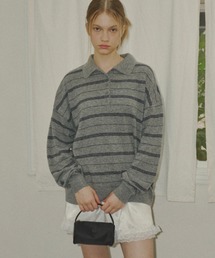 GIUNON | thin line polo knit / 細ラインポロニット(ニット/セーター)