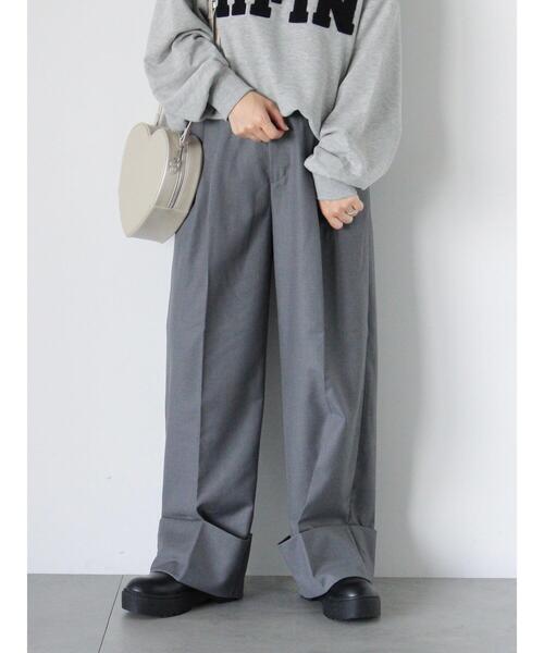ehka sopo（エヘカソポ）の「ロールアップワイドスラックス（その他パンツ・レディース・グレー/モカ/ブラック・F）」の3枚目の写真