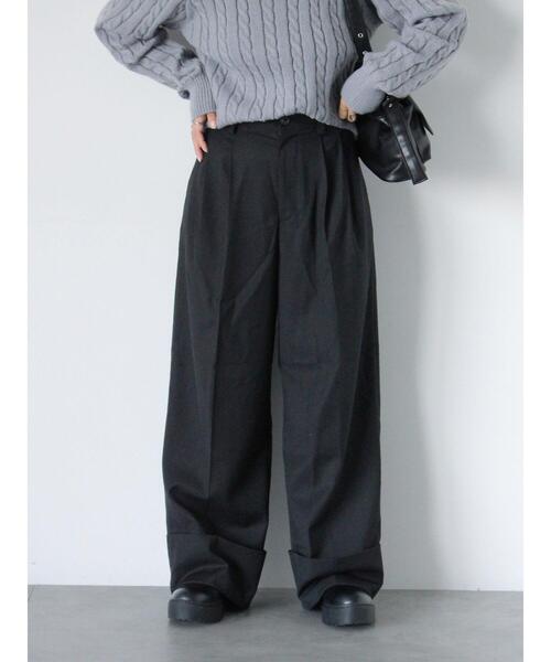 ehka sopo（エヘカソポ）の「ロールアップワイドスラックス（その他パンツ・レディース・グレー/モカ/ブラック・F）」の2枚目の写真