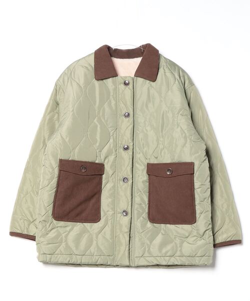 mitis（ミティス）の「mitis コーデュロイ襟 裏ボアウェーブキルトブルゾン（ブルゾン・レディース・ベージュ/ライトカーキ/アイボリー/ブラック・M）」の13枚目の写真