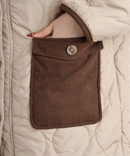 mitis（ミティス）の「mitis コーデュロイ襟 裏ボアウェーブキルトブルゾン（ブルゾン・レディース・ベージュ/ライトカーキ/アイボリー/ブラック・M）」の7枚目の写真