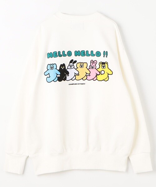 【セール】DUMPLING CAT FAMILY × FREAK'S STORE/ダンプリング キャットファミリー HELLO HELLO スウェット/ハローハロースウェット（スウェット）｜FREAK'S STORE（フリークスストア）